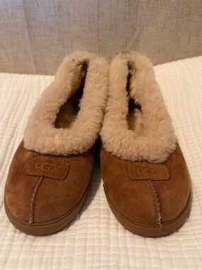 UGG Cream Shearling Lined Slippers